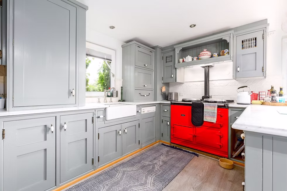country kitchen with aga